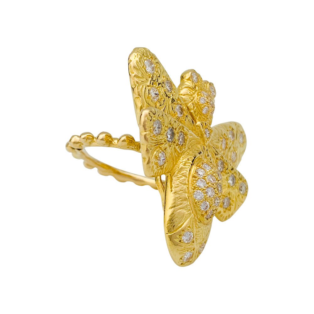 Bague GARNAZELLE "Papillon" en or jaune, diamants - Castafiore