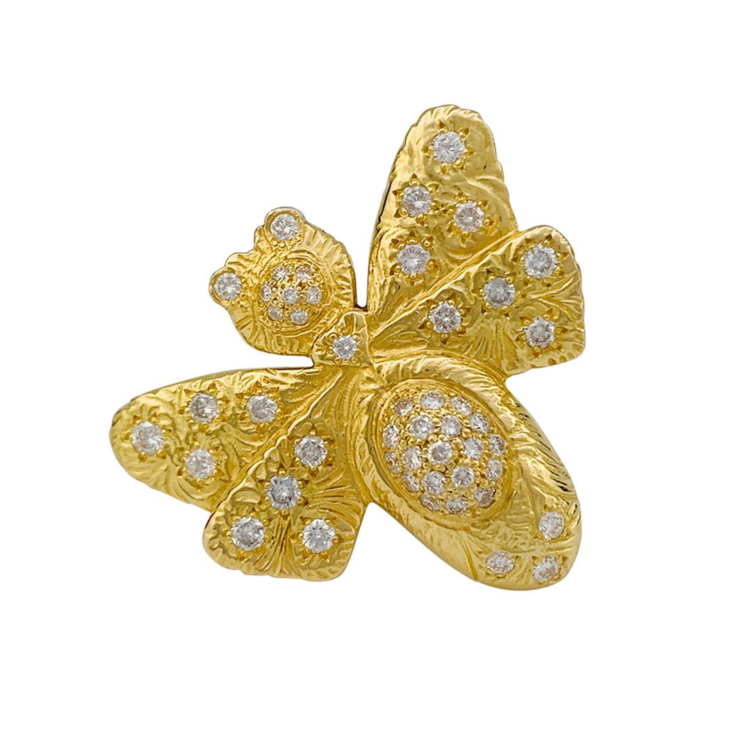 Bague GARNAZELLE "Papillon" en or jaune, diamants - Castafiore