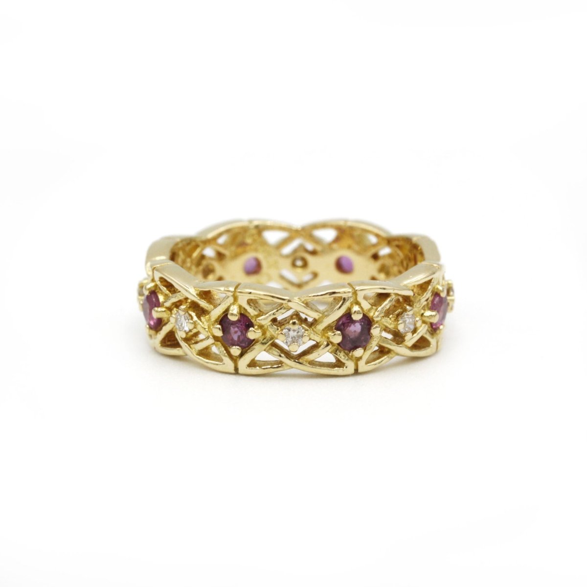 Bague GIVENCHY en or jaune, rubis et diamants - Castafiore