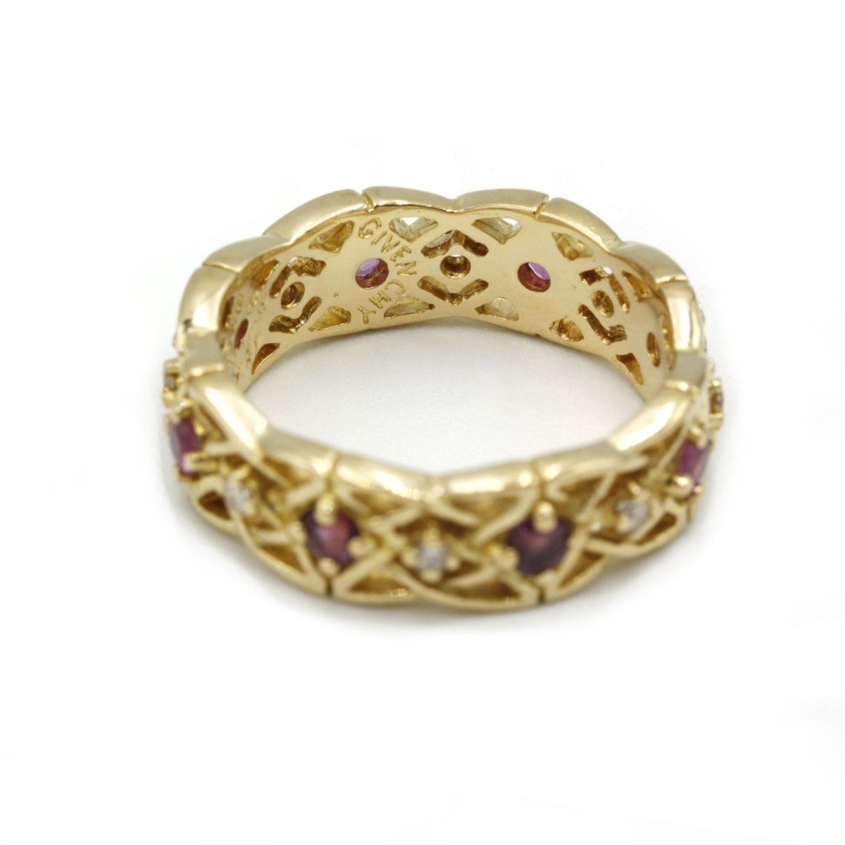 Bague GIVENCHY en or jaune, rubis et diamants - Castafiore