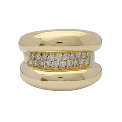 Bague godron or jaune, diamants - Castafiore