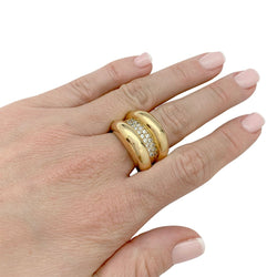 Bague godron or jaune, diamants - Castafiore
