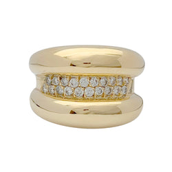 Bague godron or jaune, diamants - Castafiore