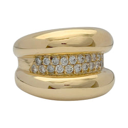 Bague godron or jaune, diamants - Castafiore