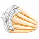 Bague Godronné or jaune diamants - Castafiore