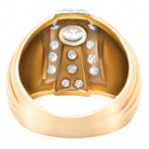 Bague Godronné or jaune diamants - Castafiore