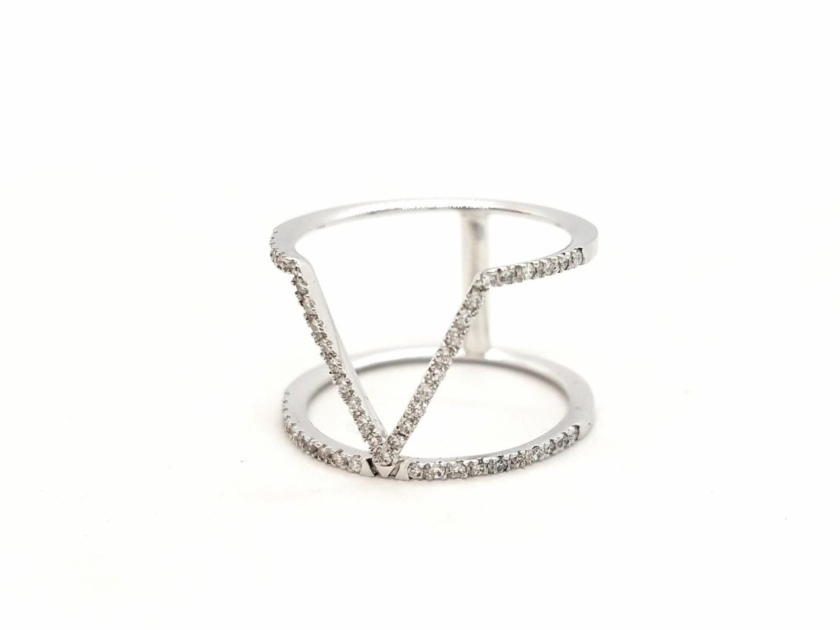 Bague Graphique Or blanc Diamant - Castafiore