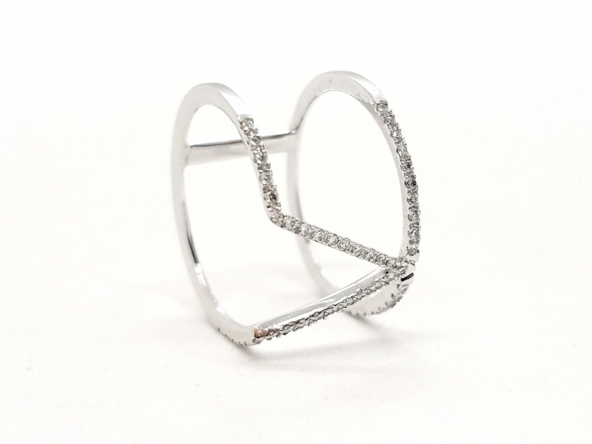 Bague Graphique Or blanc Diamant - Castafiore