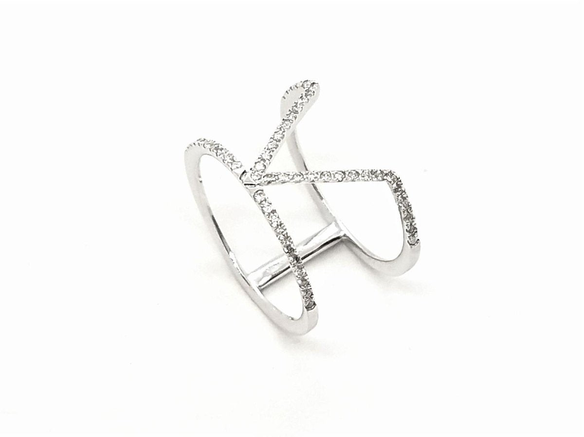 Bague Graphique Or blanc Diamant - Castafiore