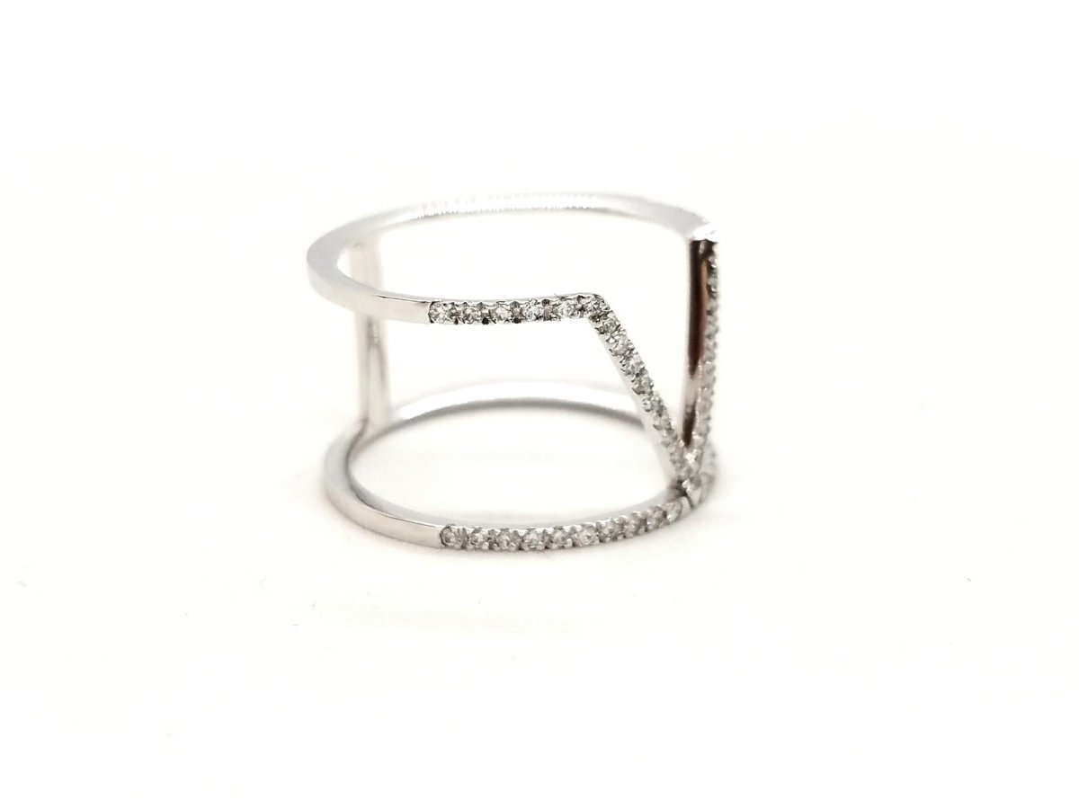 Bague Graphique Or blanc Diamant - Castafiore
