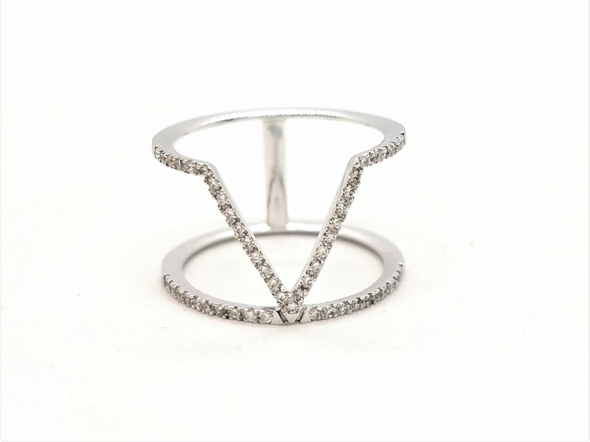 Bague Graphique Or blanc Diamant - Castafiore