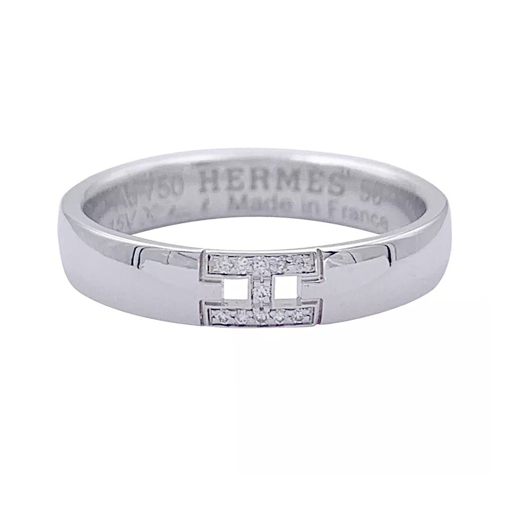 Bague Hermès, "Ever Héraklès", or blanc, diamants - Castafiore