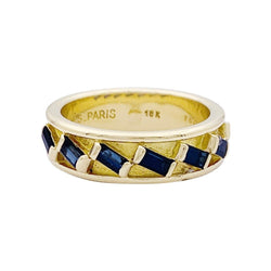 Bague Hermès vintage or jaune, saphirs. - Castafiore