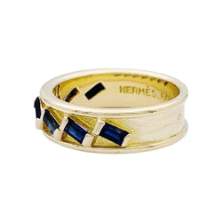 Bague Hermès vintage or jaune, saphirs. - Castafiore