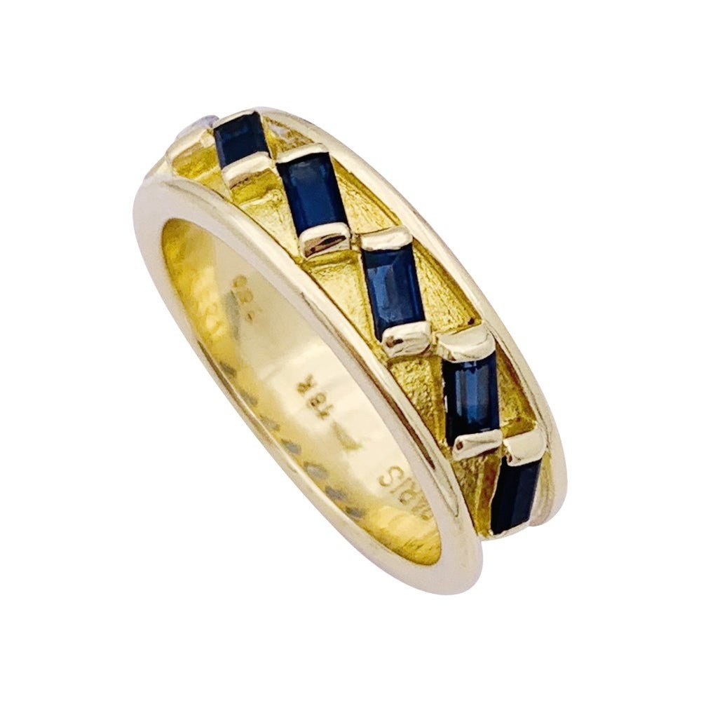 Bague Hermès vintage or jaune, saphirs. - Castafiore