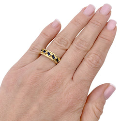 Bague Hermès vintage or jaune, saphirs. - Castafiore