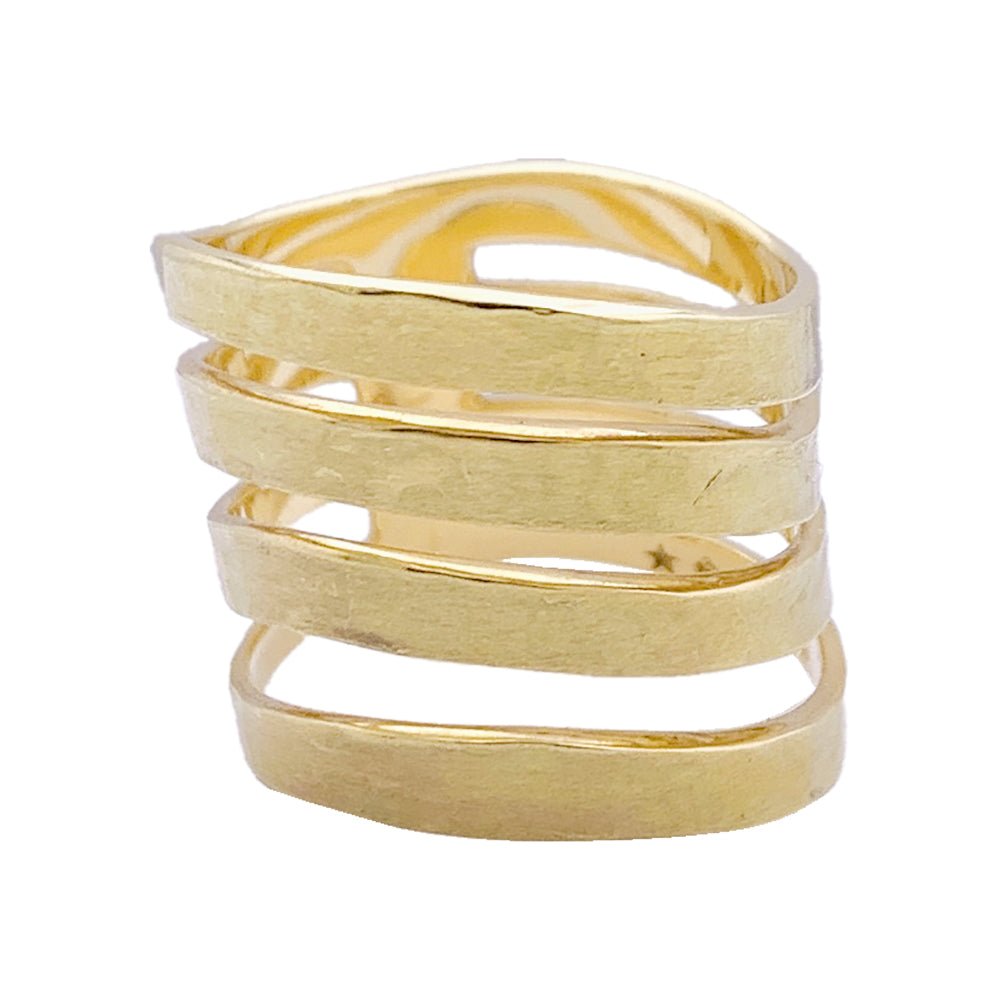 Bague H.STERN "Oscar Niemeyer" en or jaune mat - Castafiore