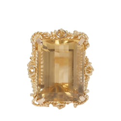 Bague importante en or jaune et citrine - Castafiore