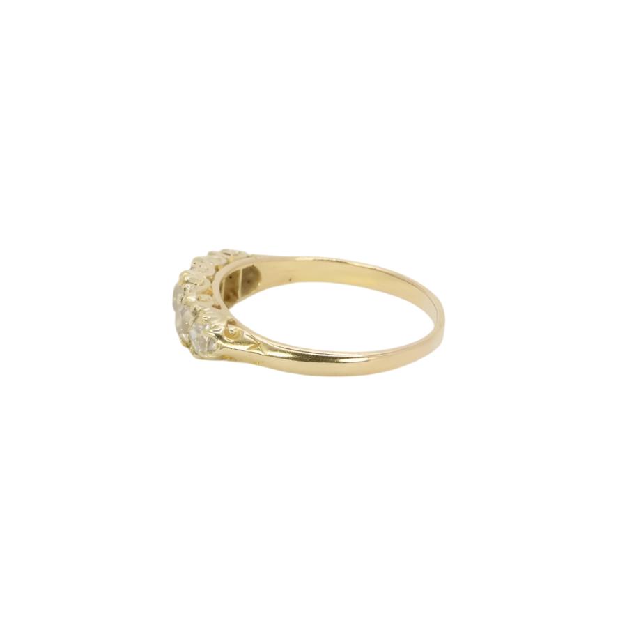 Bague jarretière en or et diamants taille ancienne - Castafiore