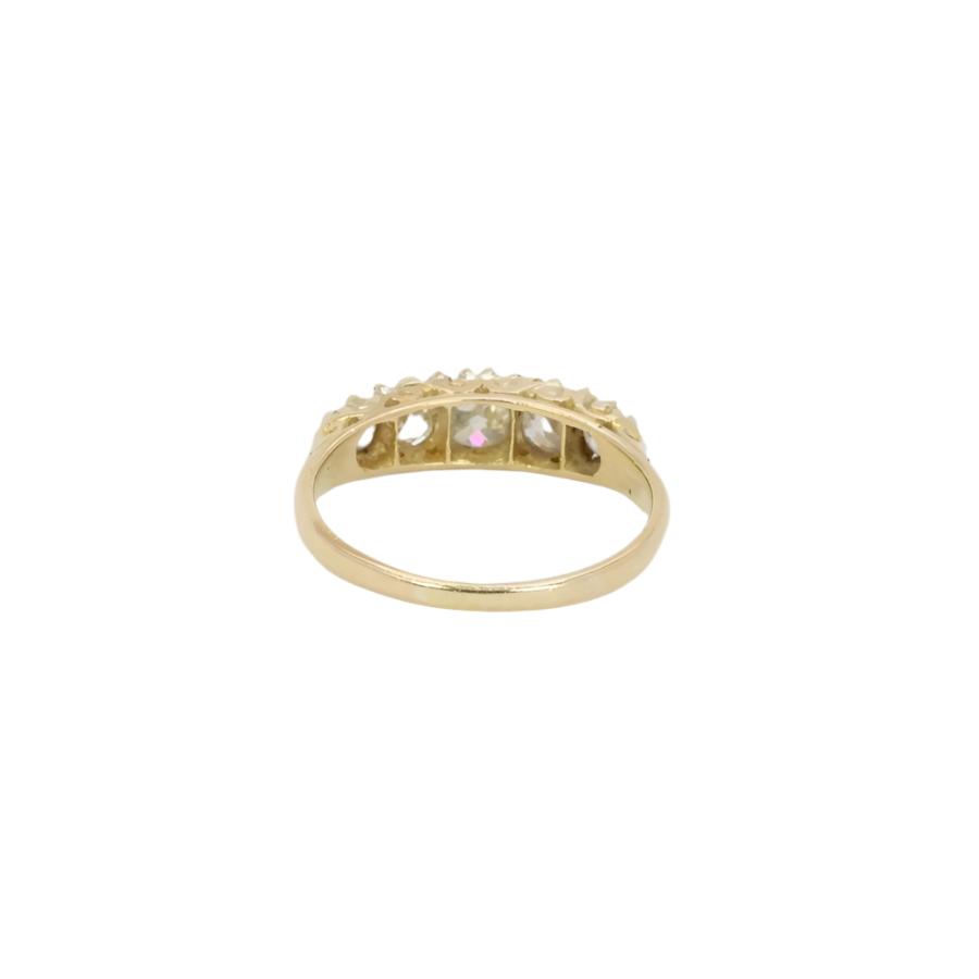 Bague jarretière en or et diamants taille ancienne - Castafiore