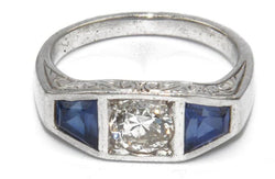 Bague jarretière en or gris diamant et saphirs - Castafiore