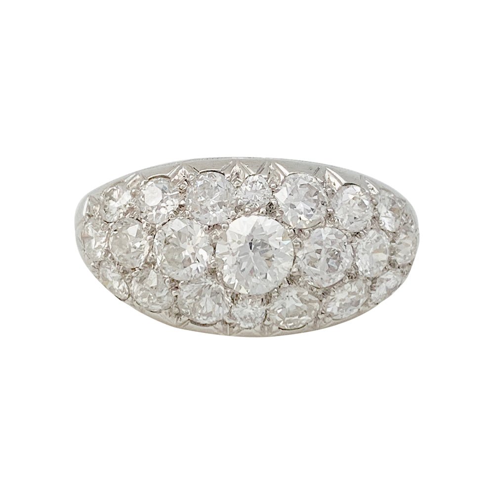 Bague jarretière platine et diamants - Castafiore