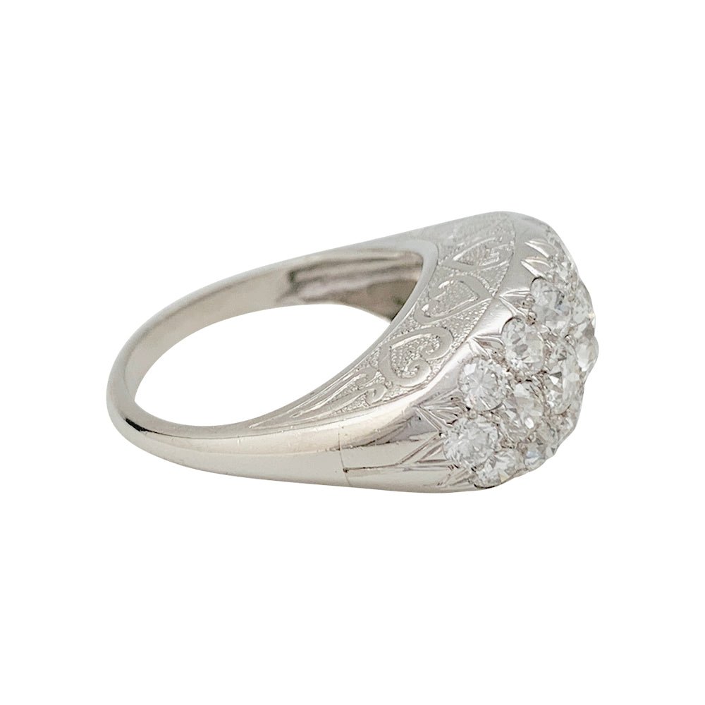 Bague jarretière platine et diamants - Castafiore