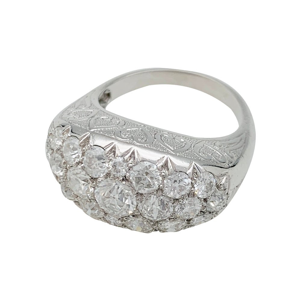 Bague jarretière platine et diamants - Castafiore