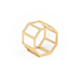 Bague JEM "octogone" en or jaune - Castafiore