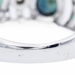 Bague Jonc ajouré en or blanc, saphir, émeraude et diamant - Castafiore