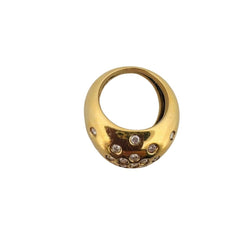 Bague Jonc Boule en or jaune et diamants - Castafiore