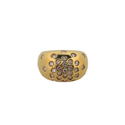 Bague Jonc Boule en or jaune et diamants - Castafiore