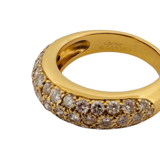 Bague Jonc CARTIER en or jaune et diamants - Castafiore