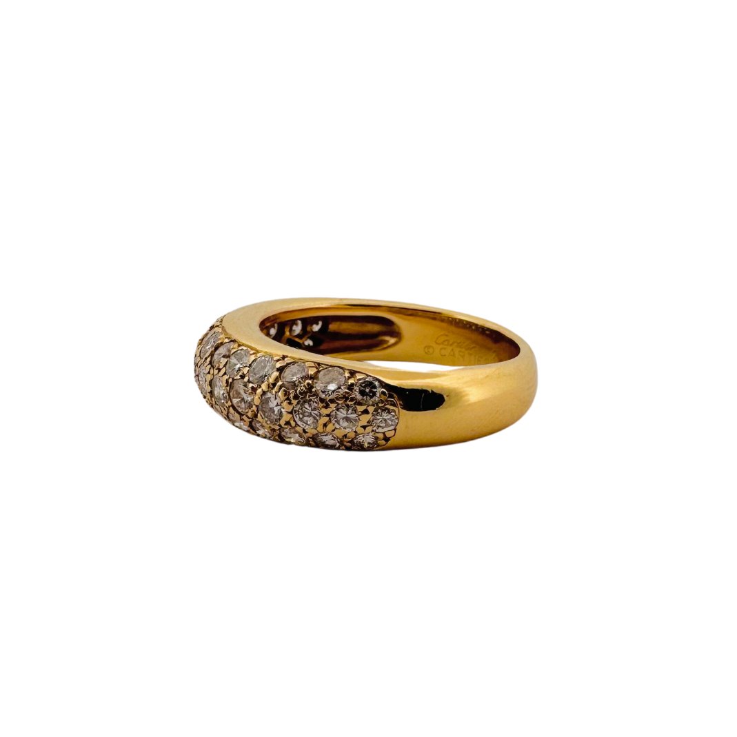 Bague Jonc CARTIER en or jaune et diamants - Castafiore