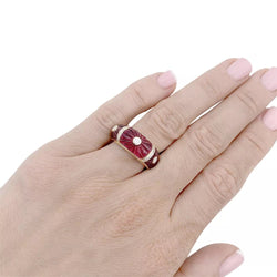 Bague Jonc CARTIER en or jaune, tourmalines et diamants - Castafiore