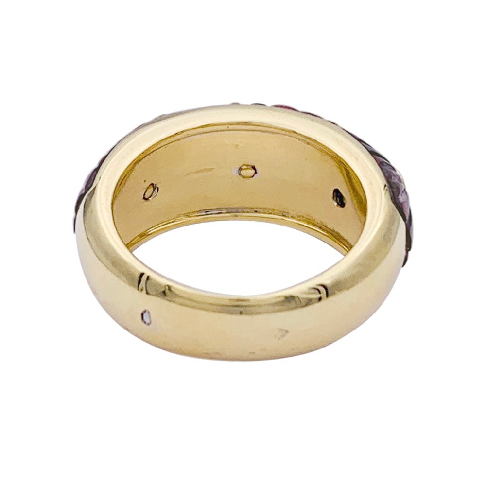 Bague Jonc CARTIER en or jaune, tourmalines et diamants - Castafiore