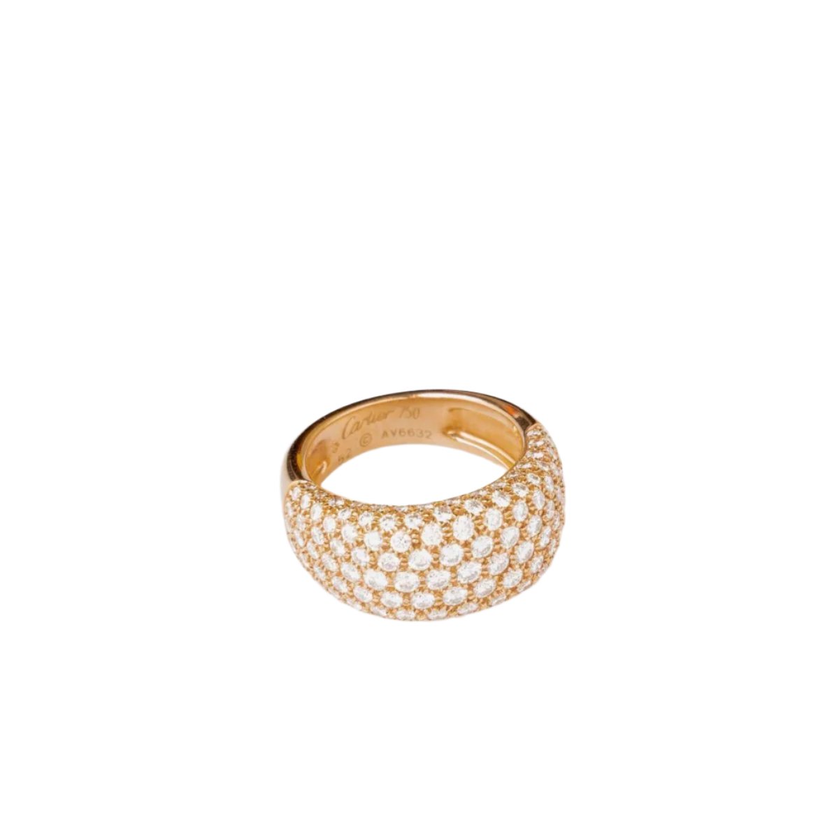 Bague jonc CARTIER "Paris nouvelle vague" or jaune pavée de diamants - Castafiore