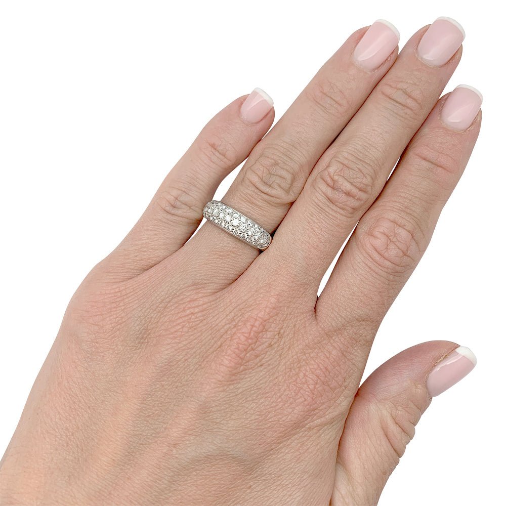 Bague jonc en or blanc, diamants - Castafiore