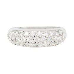 Bague jonc en or blanc, diamants - Castafiore