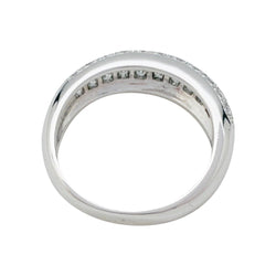 Bague jonc en or blanc, diamants - Castafiore