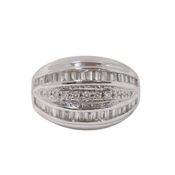 Bague Jonc en or blanc et diamants - Castafiore