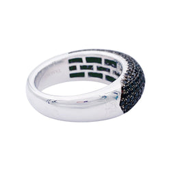Bague Jonc en or blanc et diamants noirs - Castafiore