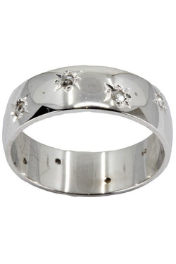 Bague Jonc En Or Blanc Et En Diamants - Castafiore