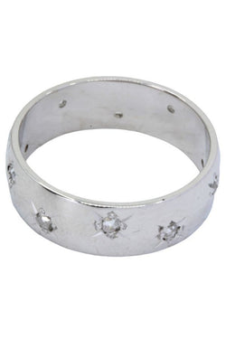 Bague Jonc En Or Blanc Et En Diamants - Castafiore