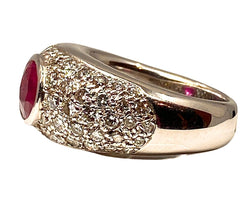 Bague Jonc en or blanc rubis et diamants - Castafiore