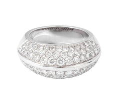 Bague jonc en or gris entièrement pavée de diamant - Castafiore