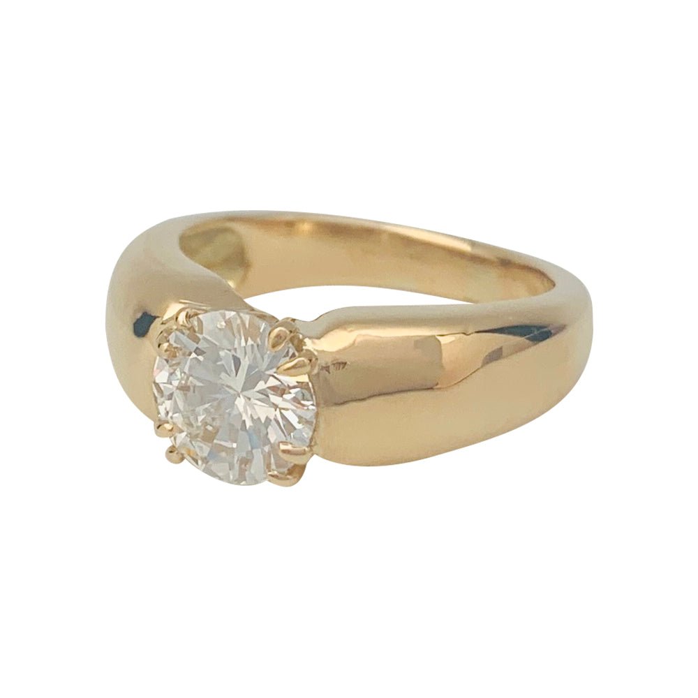 Bague jonc en or jaune, diamant 1,27 carat - Castafiore