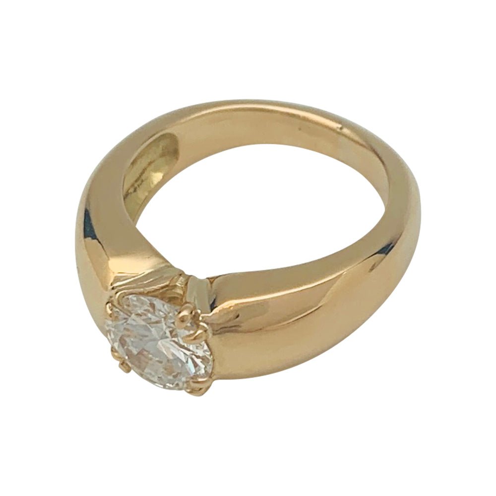 Bague jonc en or jaune, diamant 1,27 carat - Castafiore