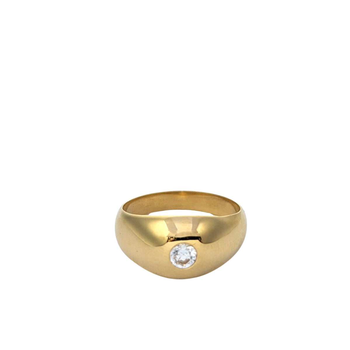 Bague jonc en or jaune et diamant - Castafiore