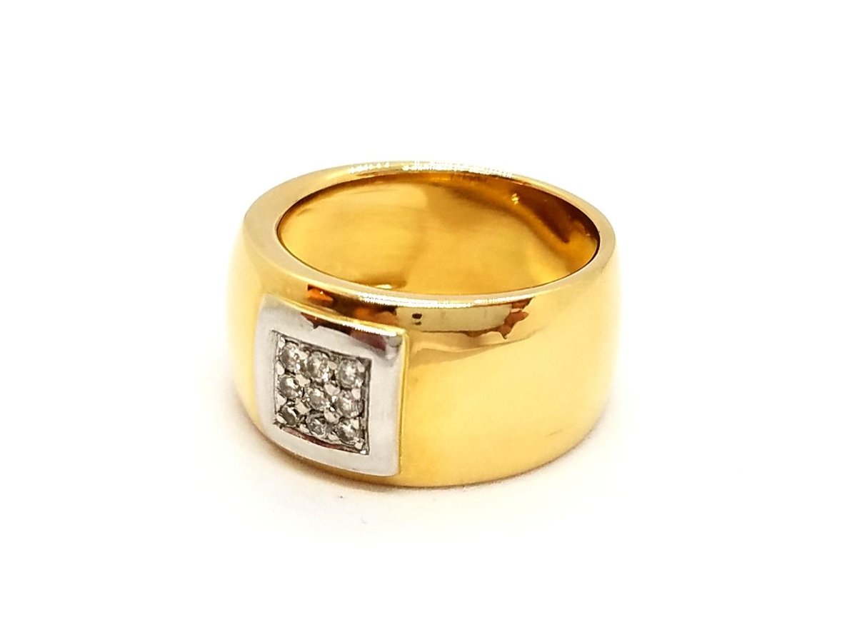 Bague Jonc en or jaune et diamant - Castafiore